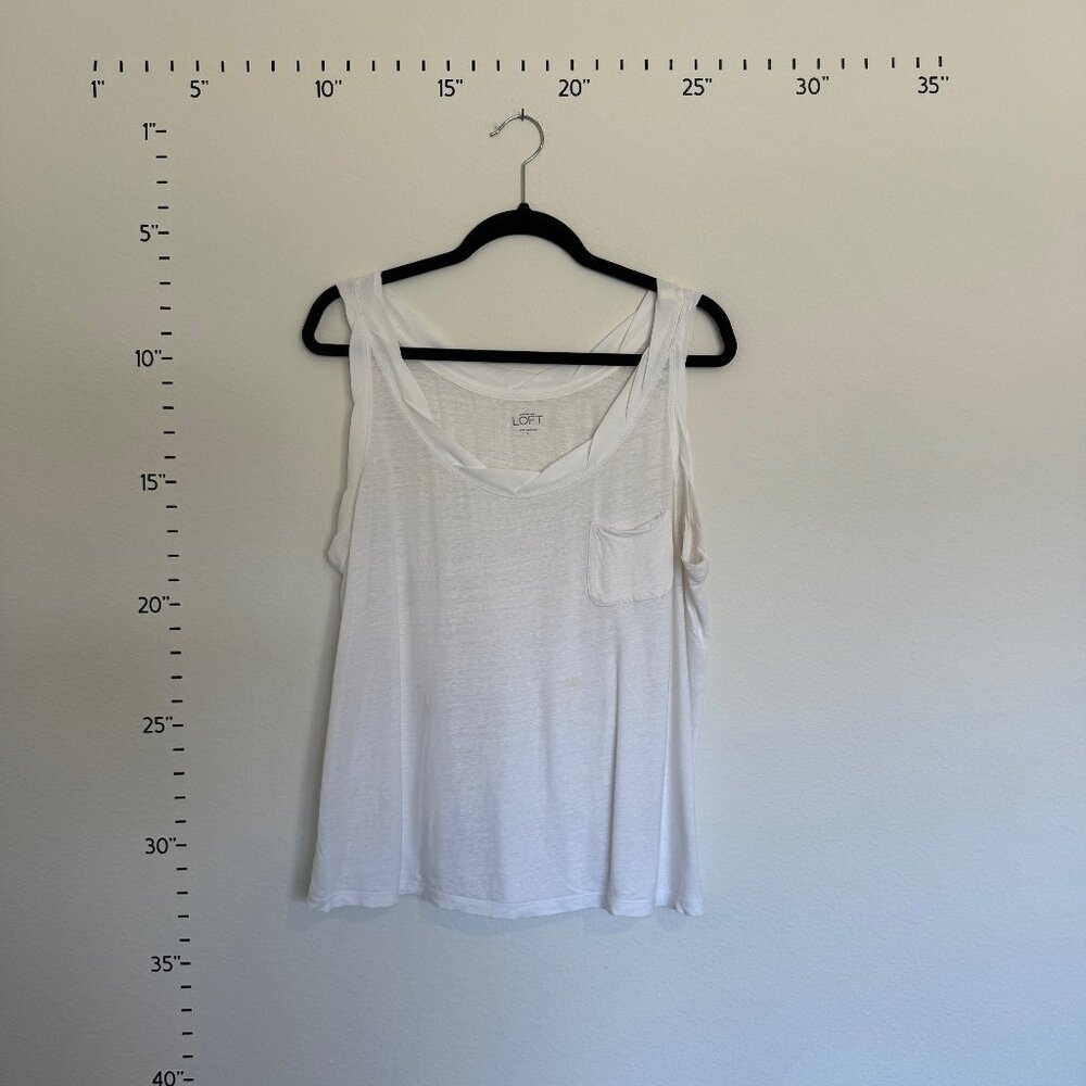 XL Loft White Sleeveless Top
